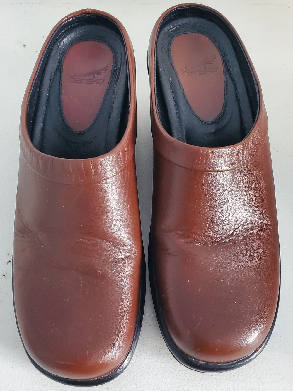 Womens Dansko Ingris Brown Slip-On Leather Clogs Size 8